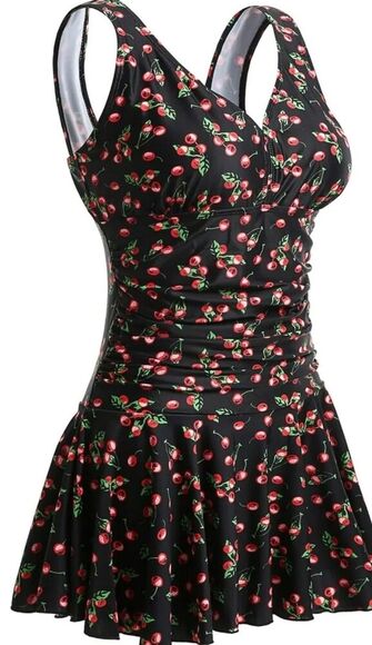 Summer Mae Women's Swimdress 2XL Blue Tummy Control Padded Bra - Picture 4 of 10